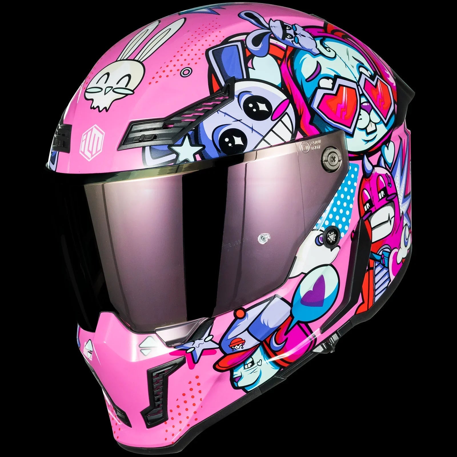ILM Moto Full Face Helmet DOT ECE Powersports Dual Visor Street Racing with Pinlock Cascos para Motos | MF509 Pro