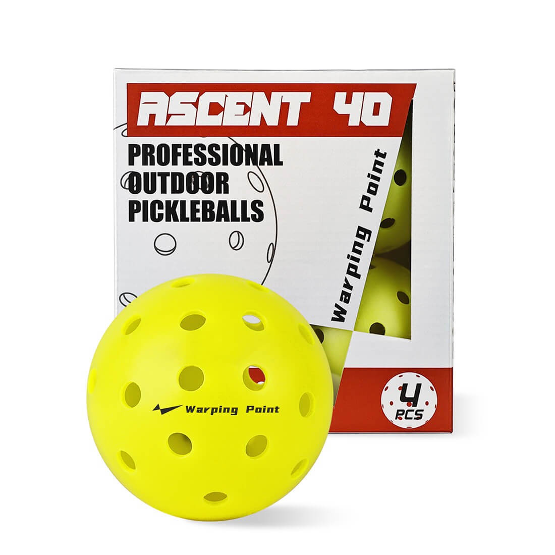 Ascent Outdoor Tournament Pickleballs | 4 or 12-Packs