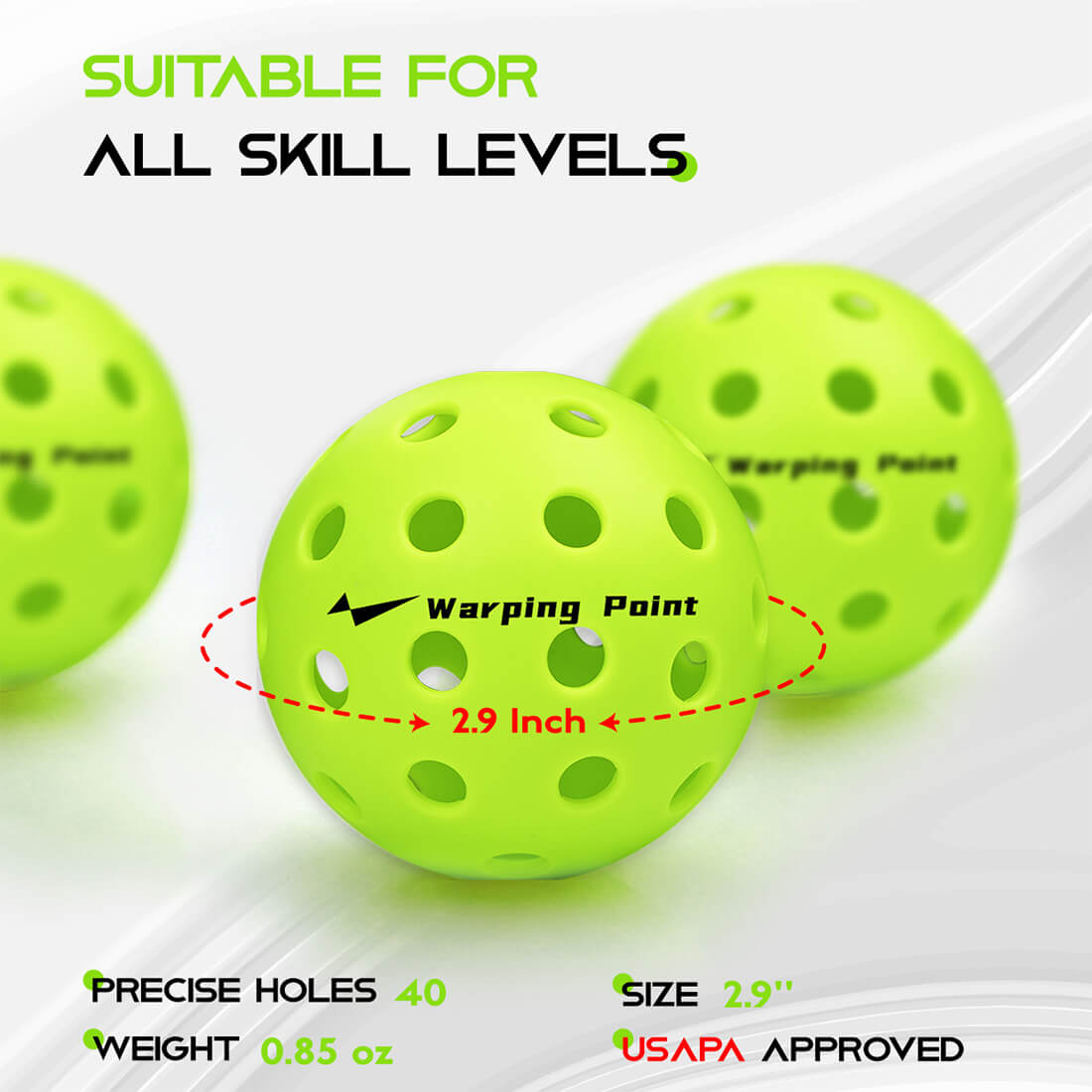 Outdoor Practice Pickleballs | Green