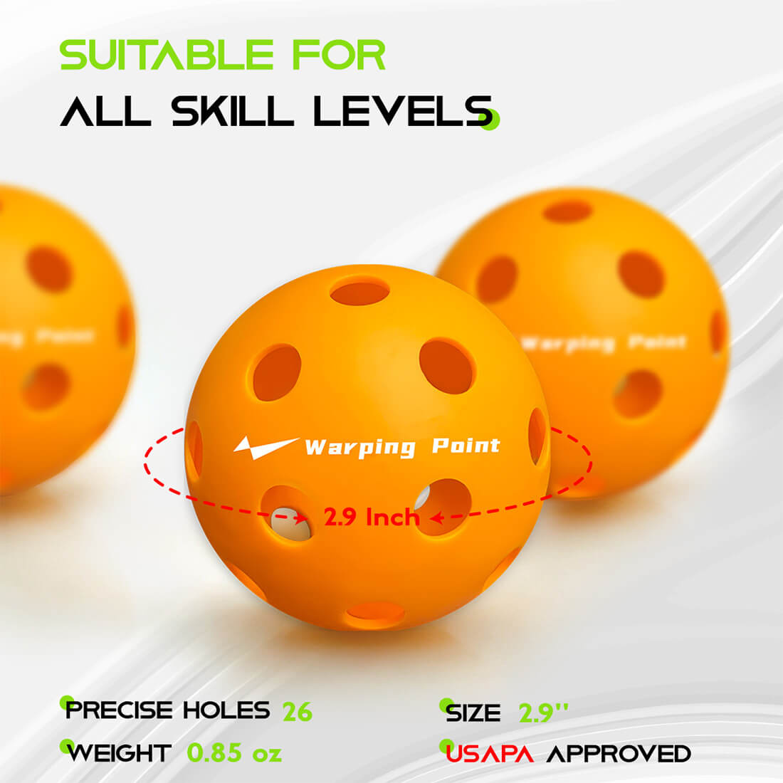 Indoor Practice Pickleballs | Orange