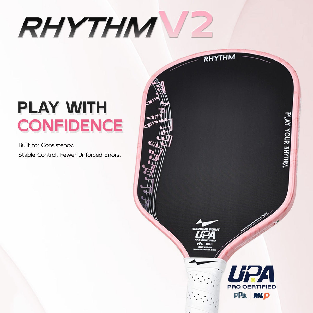 Rhythm Hybrid Pickleball Paddle | Pink