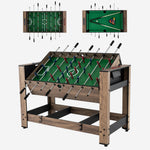 2-in-1 Swivel Foosball and Pool Combo Game Table | Natural
