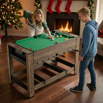 2-in-1 Swivel Foosball and Pool Combo Game Table | Natural