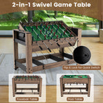 2-in-1 Swivel Foosball and Pool Combo Game Table | Natural