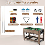 2-in-1 Swivel Foosball and Pool Combo Game Table | Natural