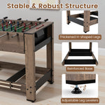 2-in-1 Swivel Foosball and Pool Combo Game Table | Natural