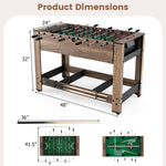 2-in-1 Swivel Foosball and Pool Combo Game Table | Natural