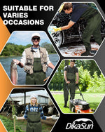 DikaSun Chest Waders with Boots | Lightweight Bootfoot Waders | Duck Hunting & Fly Fishing | Dark Green