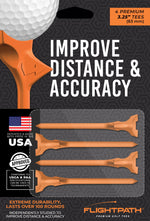 FlightPath Orange Golf Tees 3.25" | Pack of 4