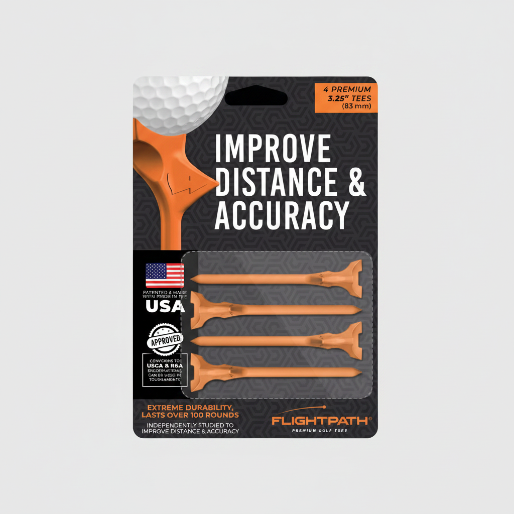 FlightPath Orange Golf Tees 3.25" | Pack of 4