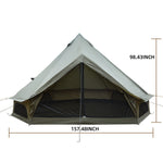 Oxford Bell Tent 9.8’/13.1’ with Stove Jack for Family Camping