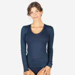 EGI Exclusive Collections Women's Merino Wool Blend Lace-Trimmed Long Sleeves T-Shirt
