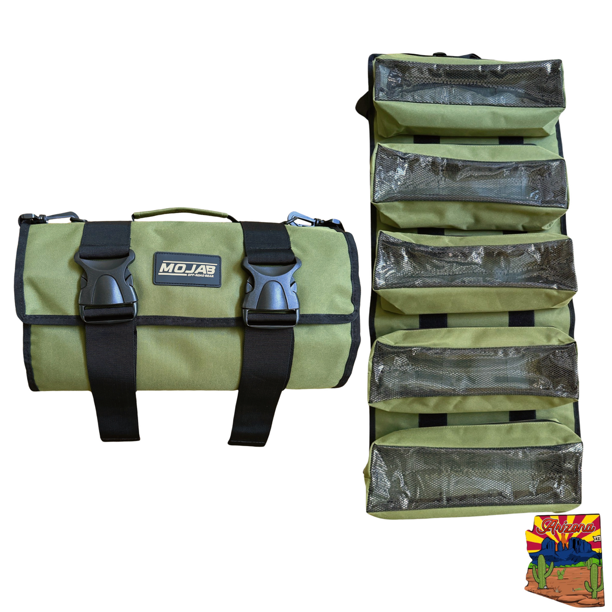 Large Canvas Tool Organizer Bag with 5 Removable Pouches