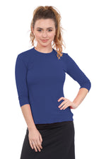 Relaxed Fit 3/4 Sleeve Swim & Exercise Top | Quick-Dry UPF 50+ Protection