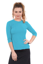 Relaxed Fit 3/4 Sleeve Swim & Exercise Top | Quick-Dry UPF 50+ Protection