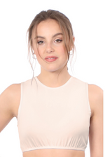 Modest Neck Cropped Layering Shell | Cotton Spandex Sleeveless Tank