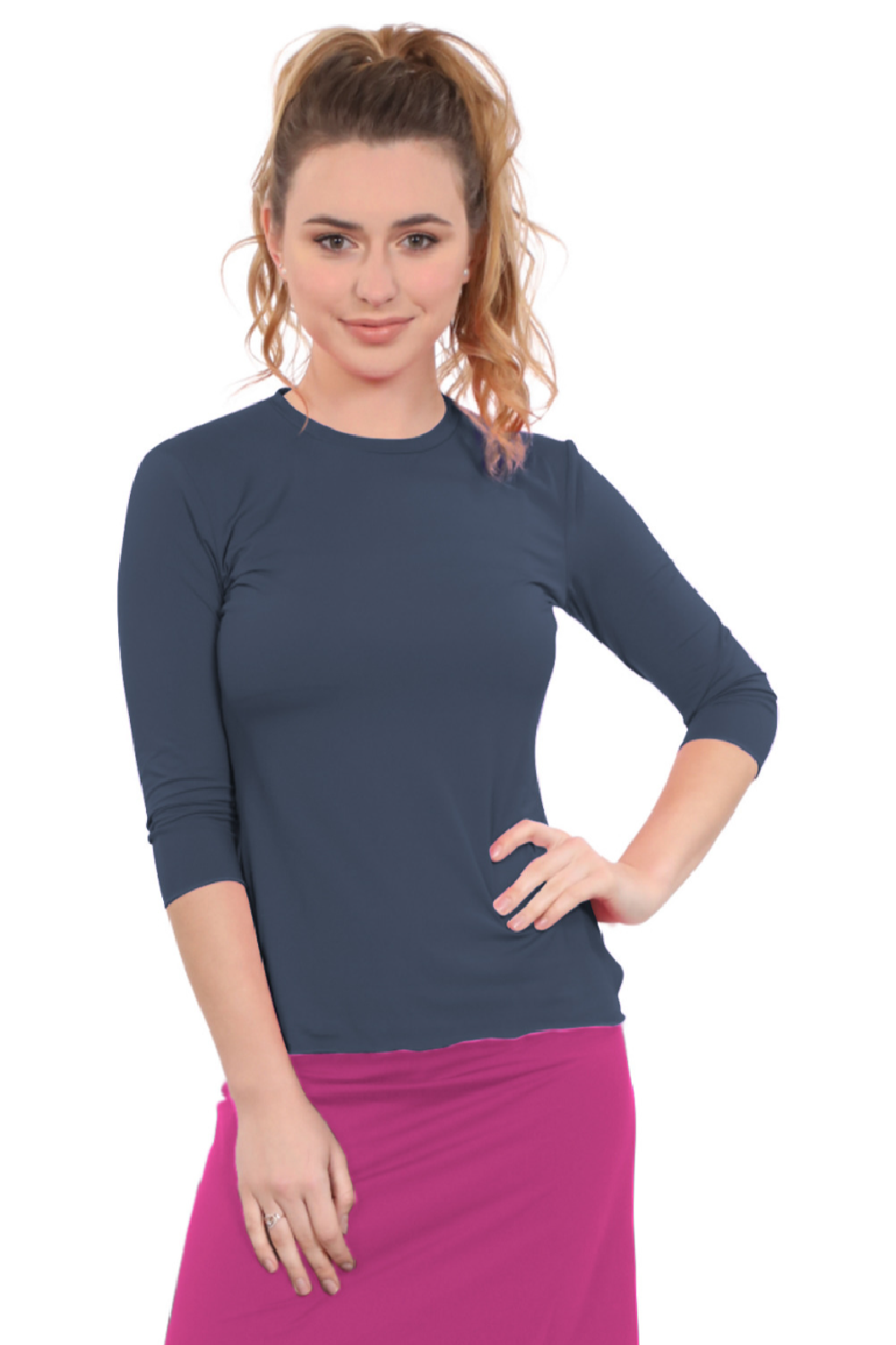 Relaxed Fit 3/4 Sleeve Swim & Exercise Top | Quick-Dry UPF 50+ Protection