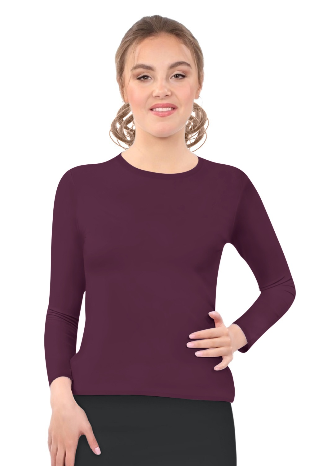 Modest Crew Neck Layering Shell | Long Sleeve Comfort Layer