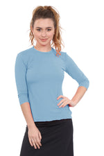 Relaxed Fit 3/4 Sleeve Swim & Exercise Top | Quick-Dry UPF 50+ Protection