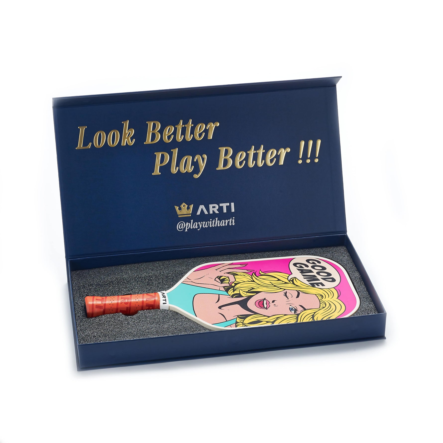 ARTI 16mm T700 Carbon Fiber Kristen & Kristy "GOOD GAME" Pickleball Paddle | USA Pickleball Approved