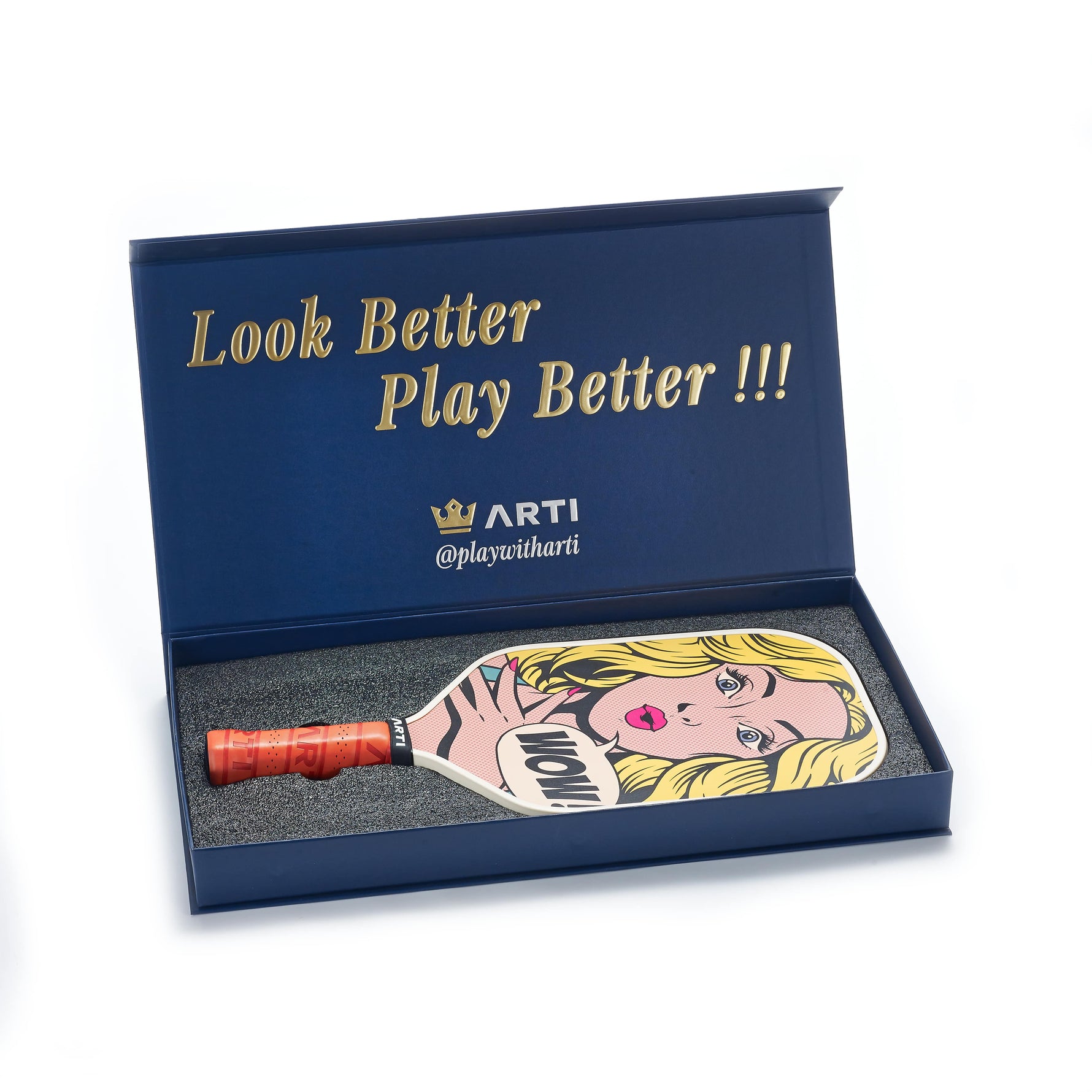 ARTI 16mm T700 Carbon Fiber Kristen & Kristy "WOW" Pickleball Paddle
