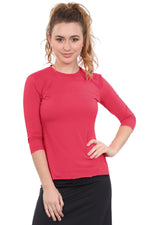 Relaxed Fit 3/4 Sleeve Swim & Exercise Top | Quick-Dry UPF 50+ Protection