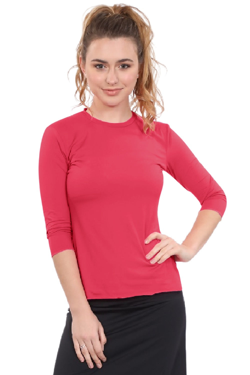 Relaxed Fit 3/4 Sleeve Swim & Exercise Top | Quick-Dry UPF 50+ Protection