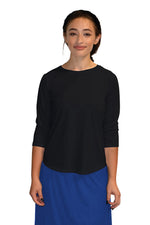 Modest Athletic Moisture-Wicking Performance Top with 3/4 Sleeves
