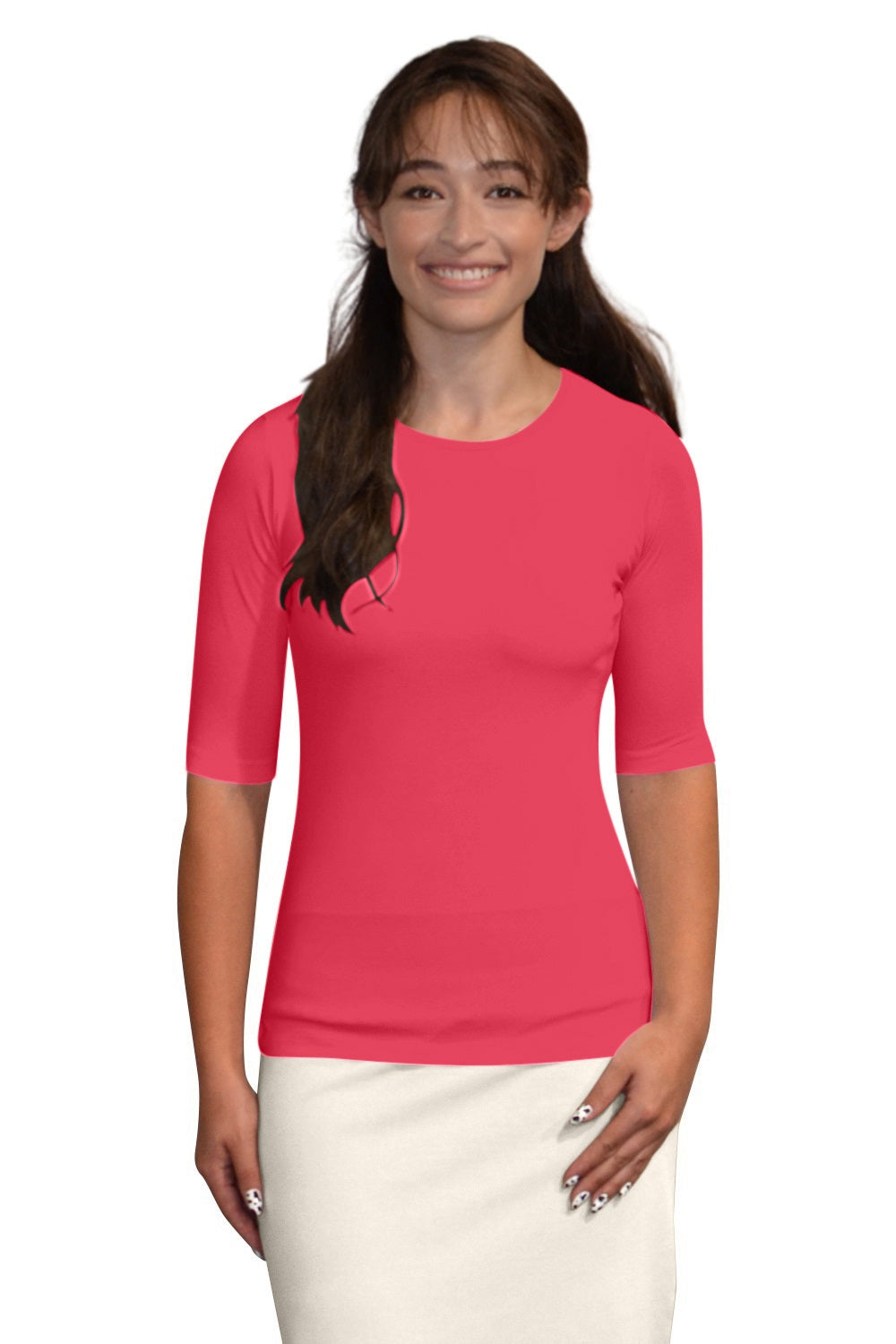 Fitted Layering Shell | Modest Round Neck with Elbow Sleeves