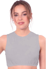 Modest Neck Cropped Layering Shell | Cotton Spandex Sleeveless Tank