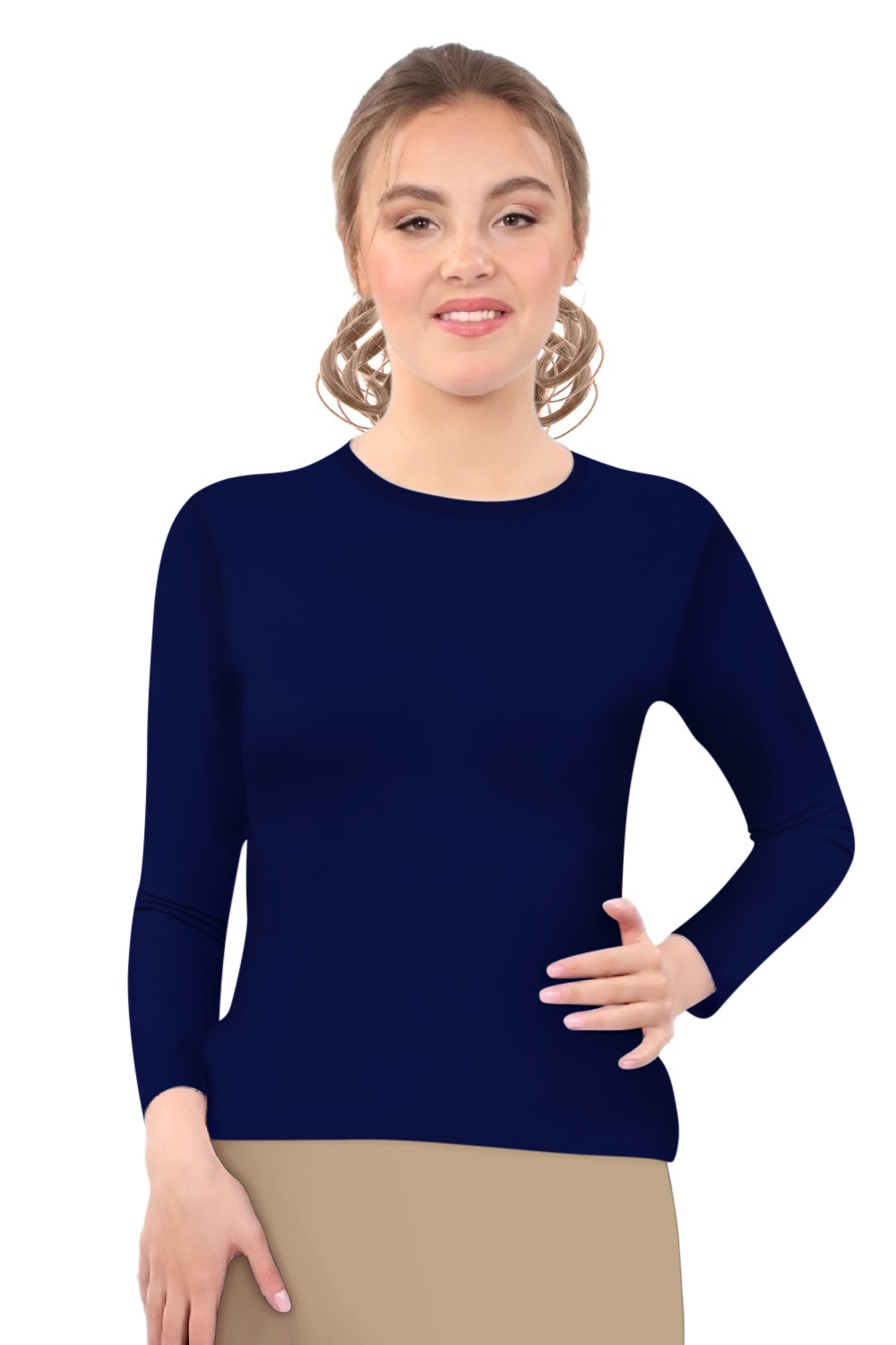 Modest Crew Neck Layering Shell | Long Sleeve Comfort Layer
