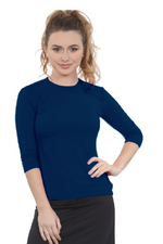 Relaxed Fit 3/4 Sleeve Swim & Exercise Top | Quick-Dry UPF 50+ Protection
