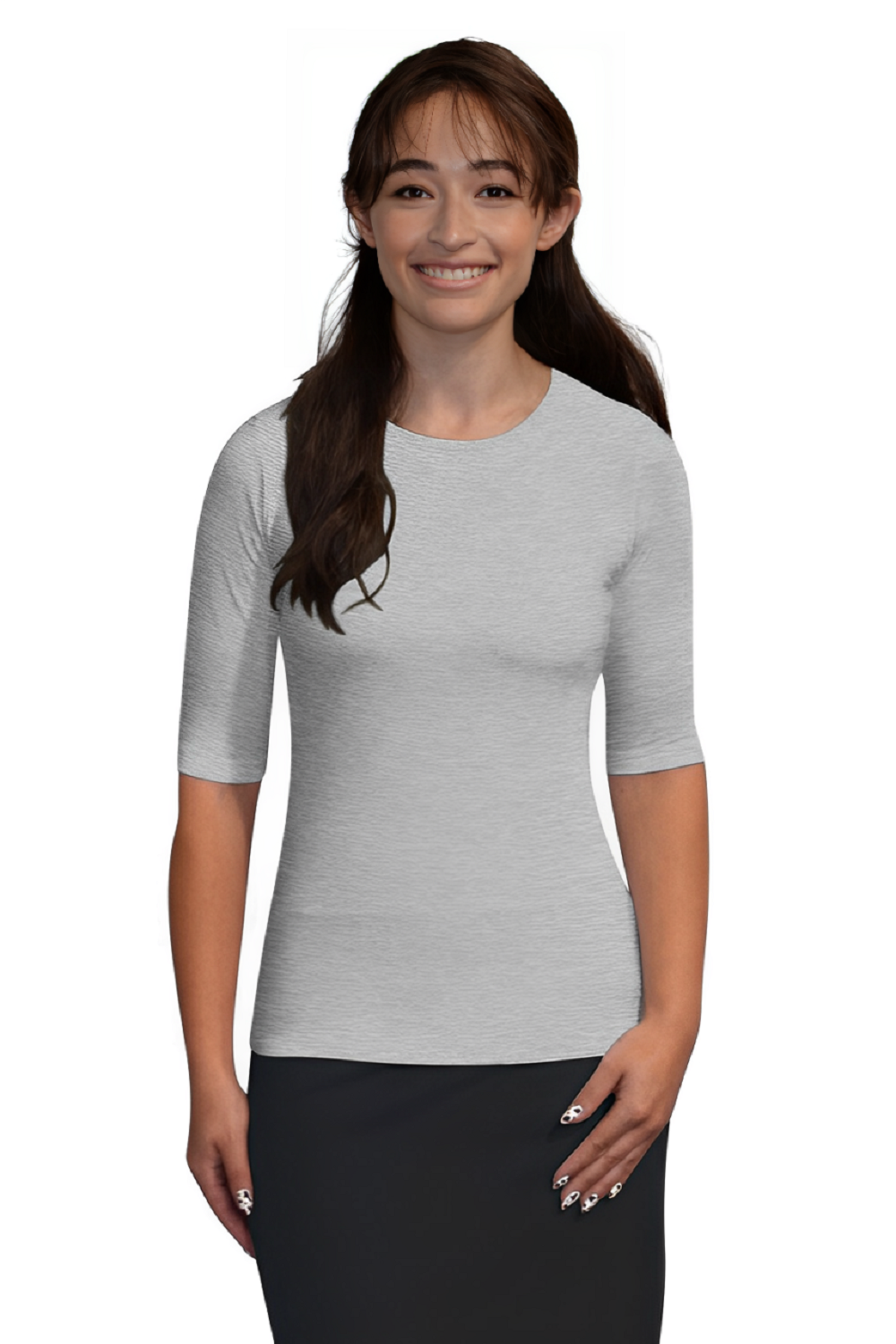 Fitted Layering Shell | Modest Round Neck with Elbow Sleeves