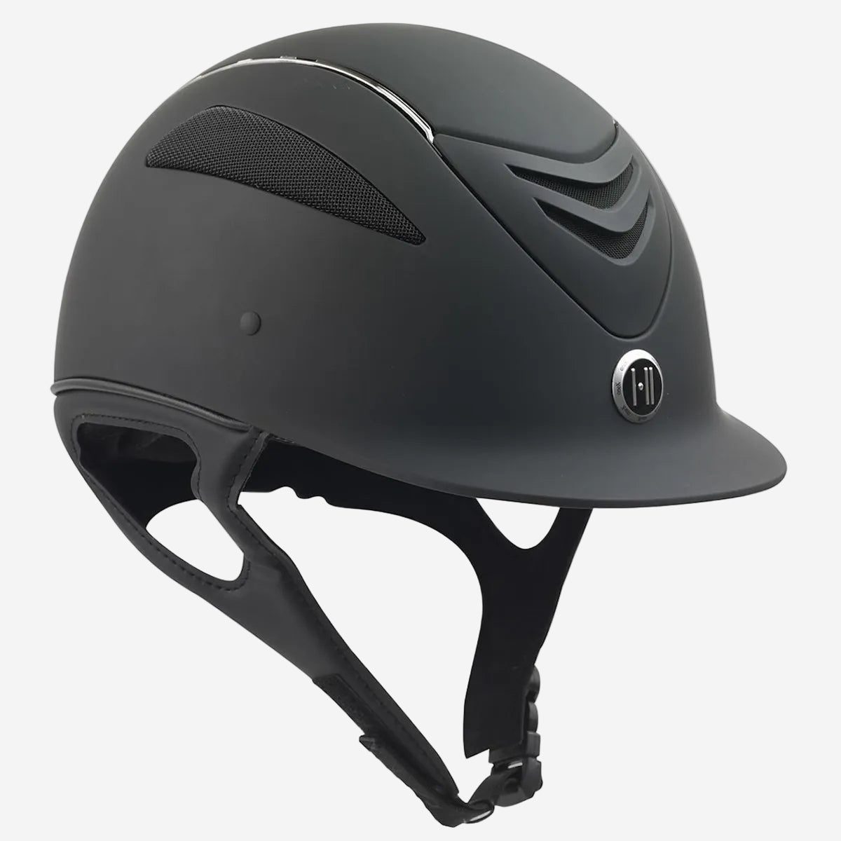 Defender Helmet | Black Matte with Chrome Rail