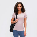 Active Basic Tee with Round Neck and Short Sleeve