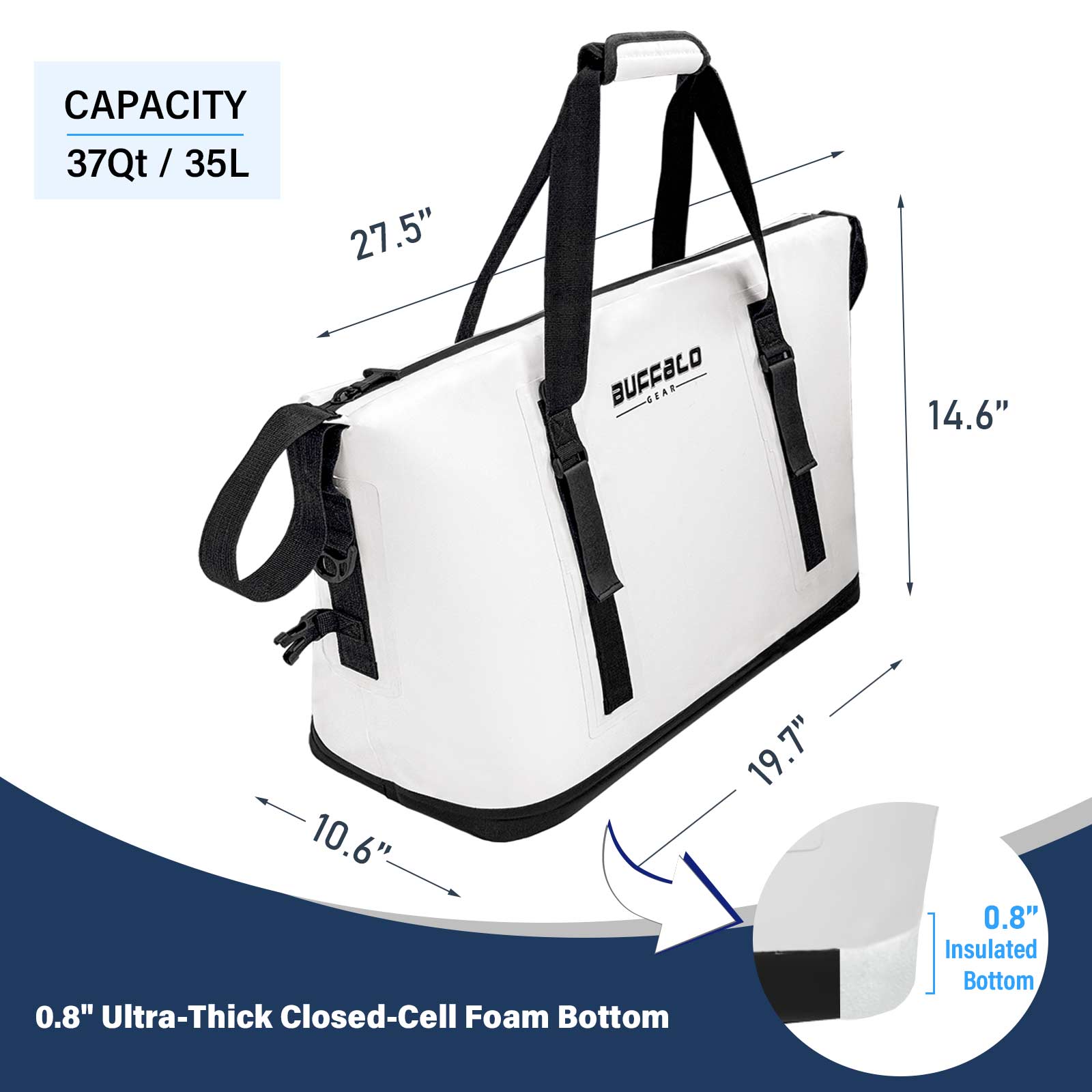 37QT Fish Cooler Bag with Fishing Rod Holder