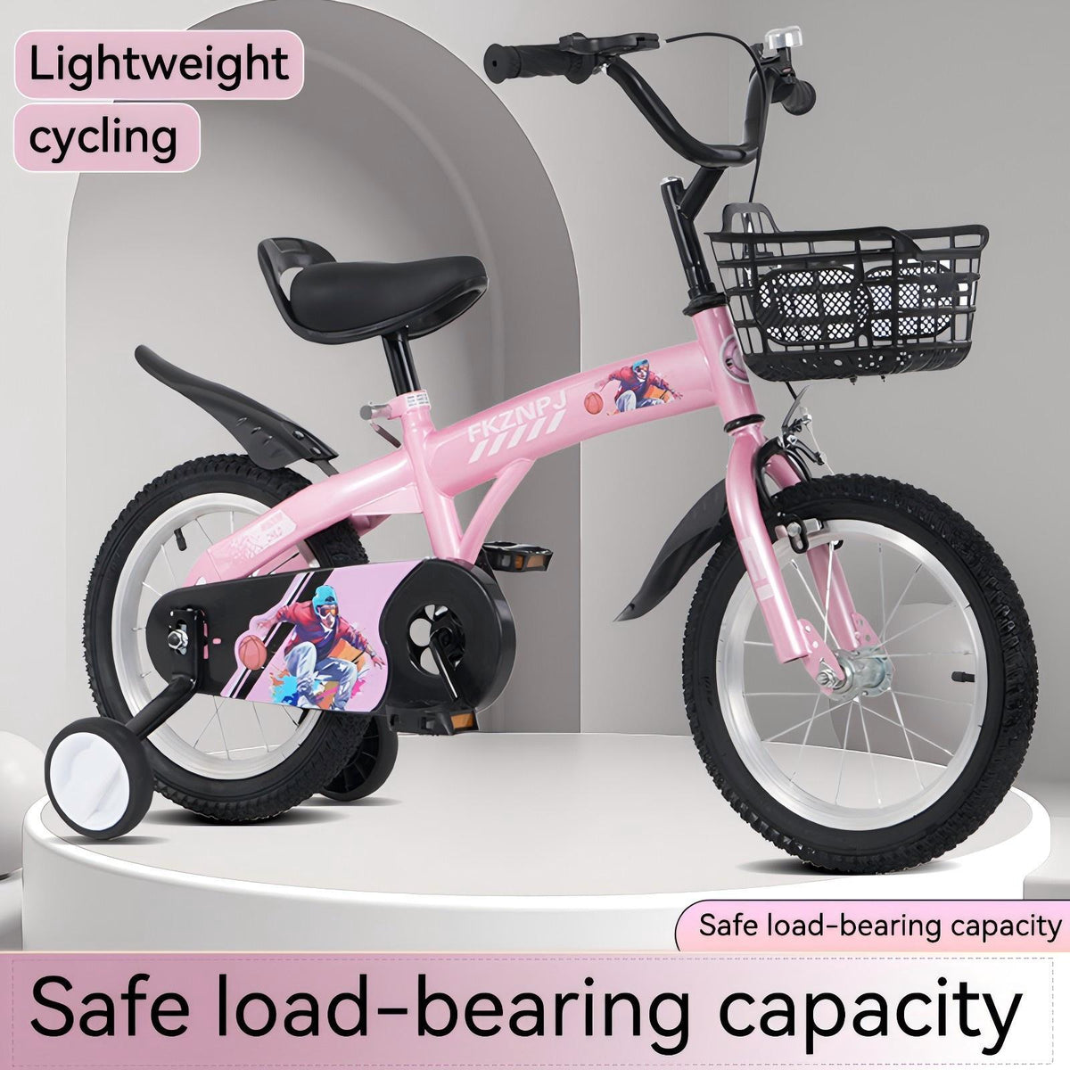 18" Sporty Kids Bike with Training Wheels and Stand Adjustable Saddle | Aged 5-10 Years (Tall Height 39-49")