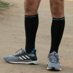 JupiterGear Endurance Compression Socks for Running and Hiking | Black with Blue Accent