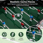 37" Mini Foosball Table 2-in-1 Game Table with Detachable Legs for Tabletop | Black