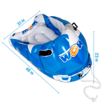 WOW Watersports Snow Tube Bobsled for Kids and Adults with Front Snow Shield