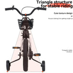 18" Sporty Kids Bike with Training Wheels and Stand Adjustable Saddle | Aged 5-10 Years (Tall Height 39-49")