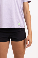 Varsity Pickle Women's Performance Tech Short Sleeve Shirt Circle Logo (Lilac)