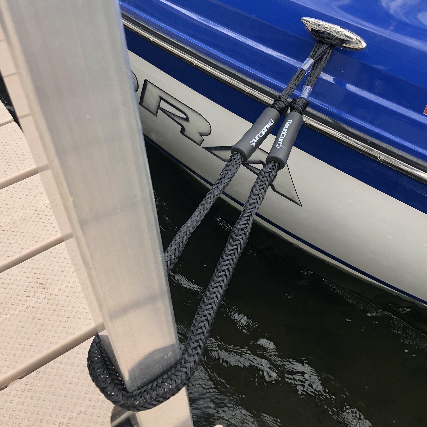 NautiCurl Bungee Boat Ropes | Shock Absorbing (2 Ropes)