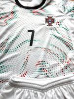 Ronaldo Portugal 2025 Away White Kids Soccer Jersey Kit | 2 Piece Set