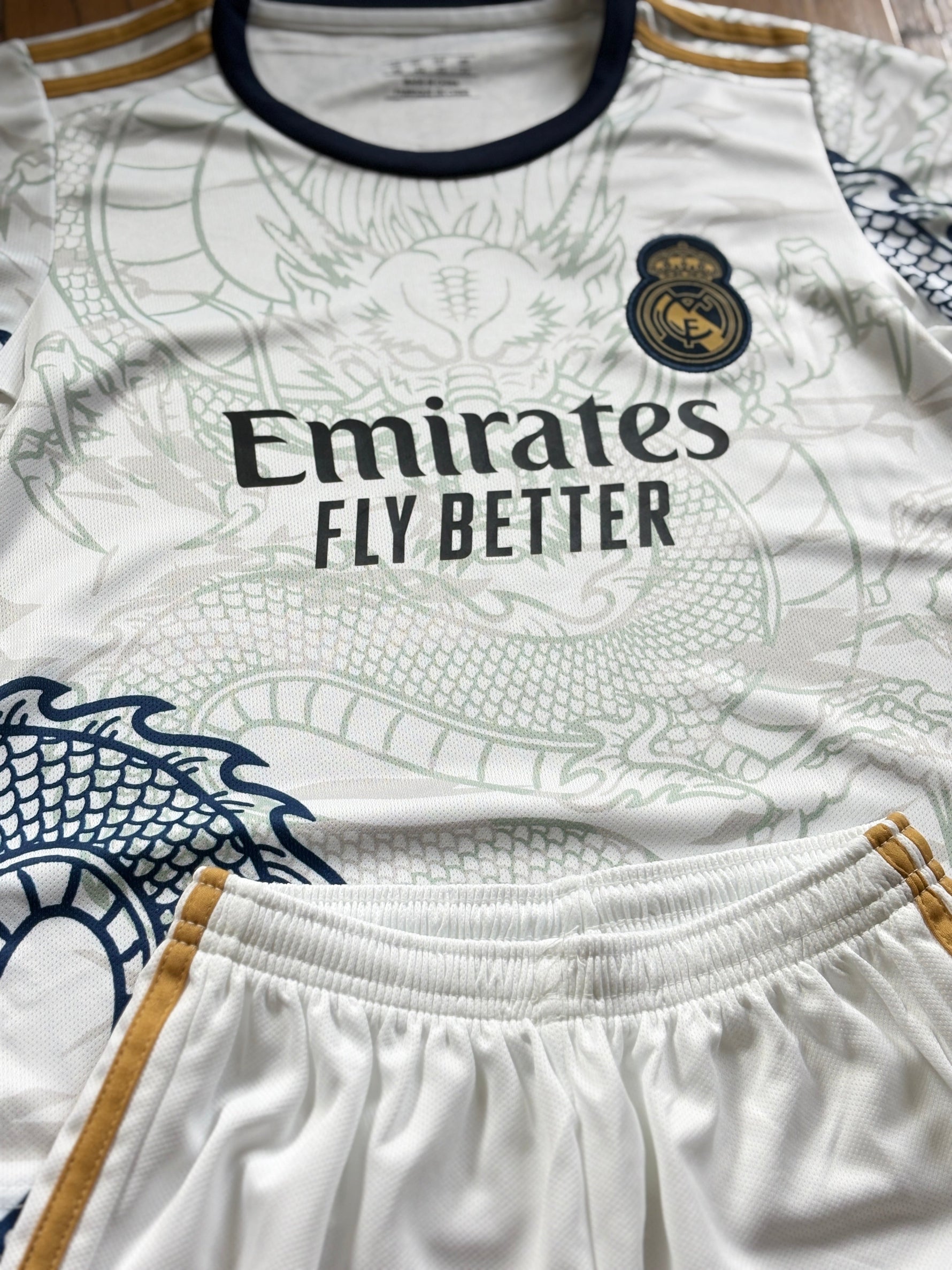 Ronaldo White Dragon Home Edition Kids Soccer Jersey Kit