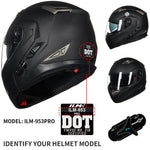 ILM Bluetooth Integrated Modular Flip-Up Full Face Motorcycle Helmet | Model 953PRO
