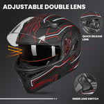 ILM Motorcycle Modular Full Face Helmet | 902LED