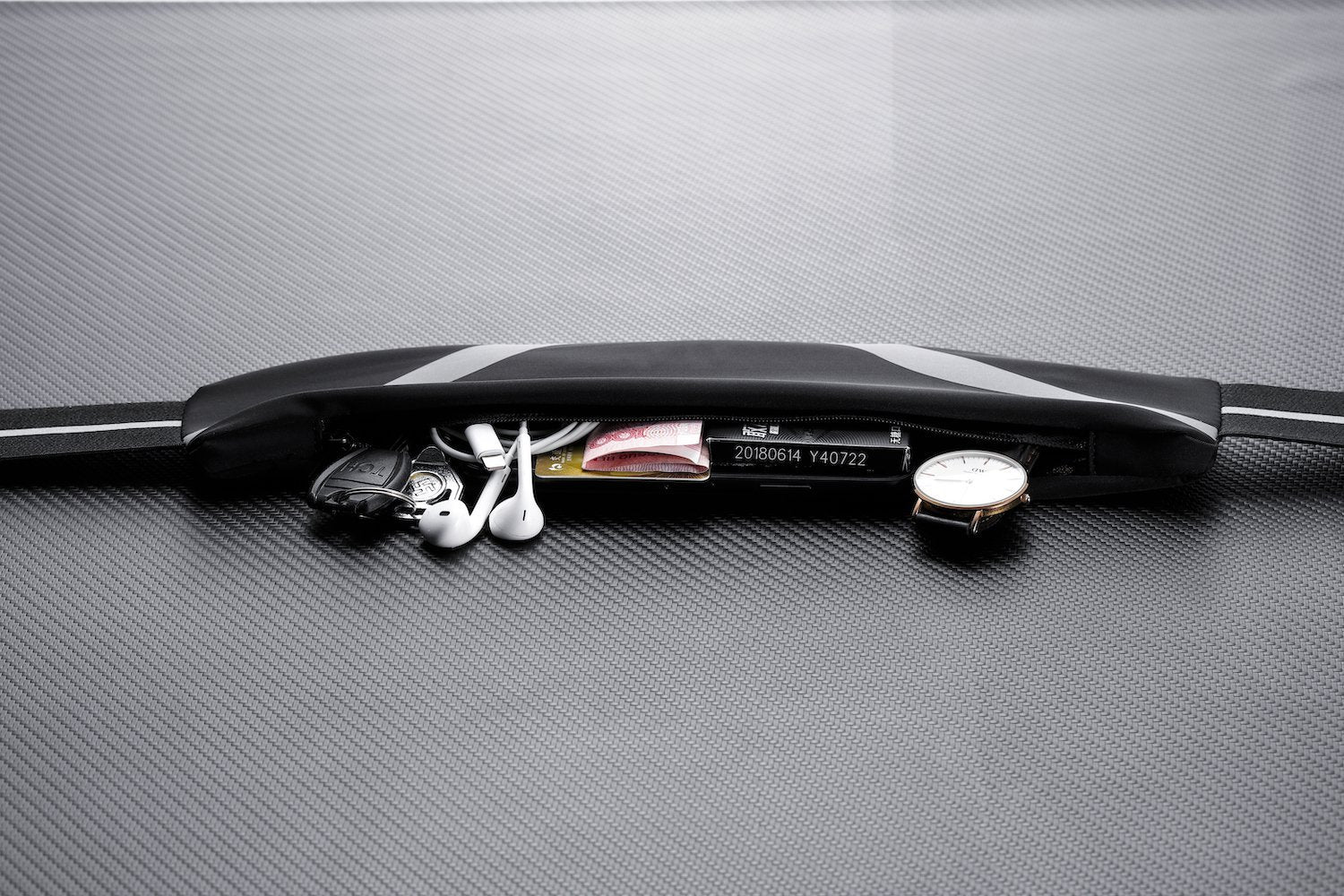 Rhythm Water-Resistant Sport Waist Pack Running Belt with Reflective Strip