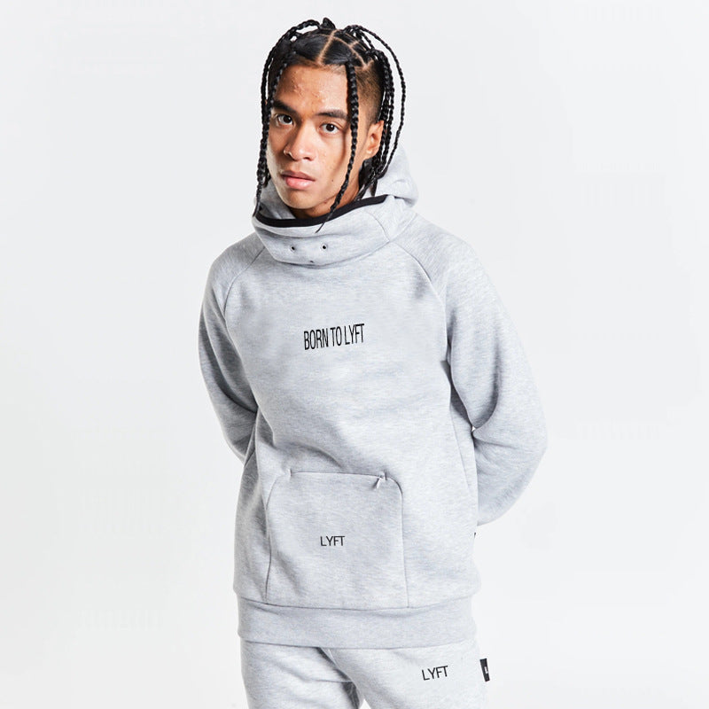 Men's Loose Fit Solid Color Hooded Casual Sweater