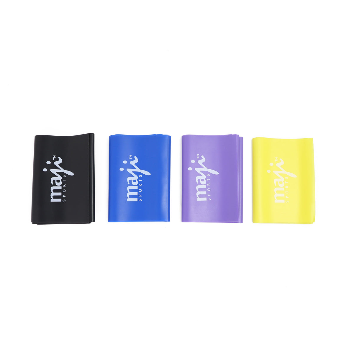 Maji Sports Full Body Exercise & Stretch Bands | Variable Resistance 4-Pack